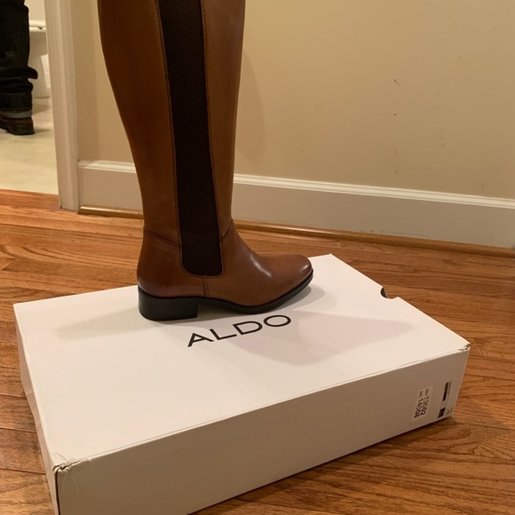 Pair of Aldo Cognac riding boots 7.5 - Picture 3 of 6